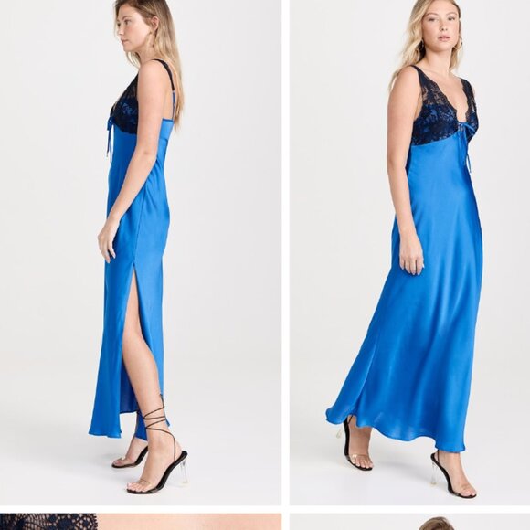 FREE PEOPLE countryside maxi slip dress with lace trim bust medium - Picture 4 of 4